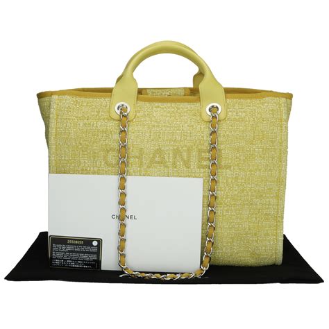 chanel deauville tote yellow|chanel deauville tote price leather.